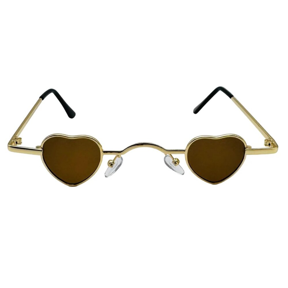 7033 | Small Brown Lens Heart Sunglasses